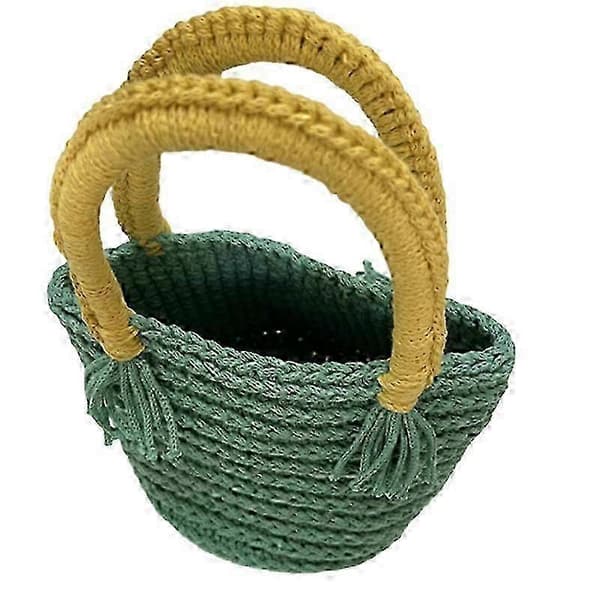 Lille hæklet mulepose til kvinder Sommer mesh vævede håndtasker Strand Hobo taske
