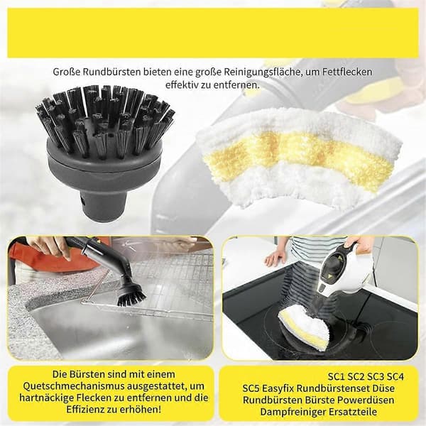 Easyfix SC1 SC2 SC3 SC4 SC5 -lisätarvikkeet Pyöreä harjasetti Suutin Pyöreät harjat Harja Höyrypuhdistin