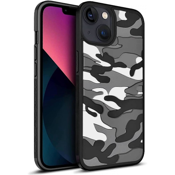 bavurmak Klf iPhone 12 Promax , Kamouflage Ultra Mjuk Stötsäker TPU Bumper Trendig Anti-Blå Ljus Skyddande Skal iPhone 12 Promax  - Grå