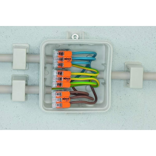 Wago 5-Lednings Compact Forbindelsesklemmer (10 stk.) 221-415 Compact Spliceforbindelser