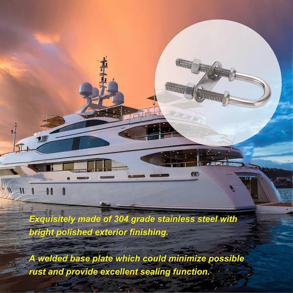 Marine U-formet bolt bøjleøje 304 rustfrit stål sølv rustbestandig båd yacht hardware