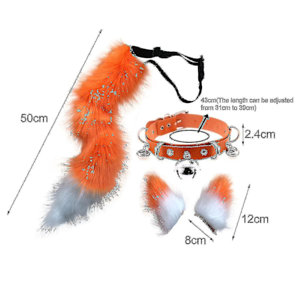 Hårklämmor Cocker Tail Djur Element Justerbar Konstgjord Päls Solid Varghals Öron Krage För _c_x