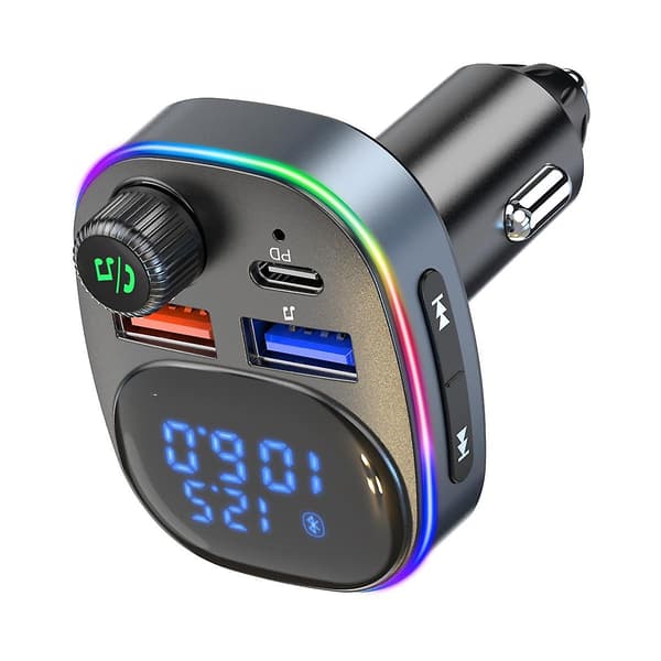 Bil Bluetooth 5.0 MP3-spiller Multifunksjonell Universal Sigaretttenner Støtte U-disk Bilskjerm Rask Lading