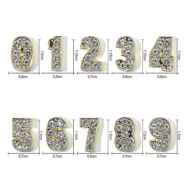 Nummerneglpynt Nummerpynt Legering Negl Strass Negl Steiner for Kvinner Negl DIY Kunst