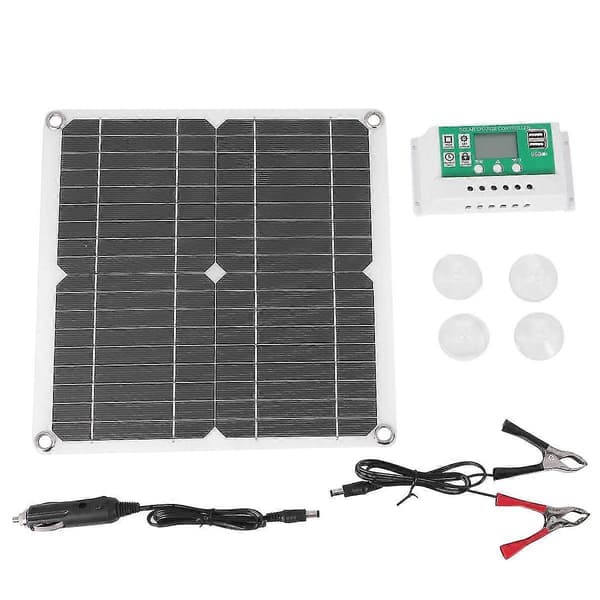 12w Solpanel Kit 60a 12v Batterilader Med Controller Caravan Båd
