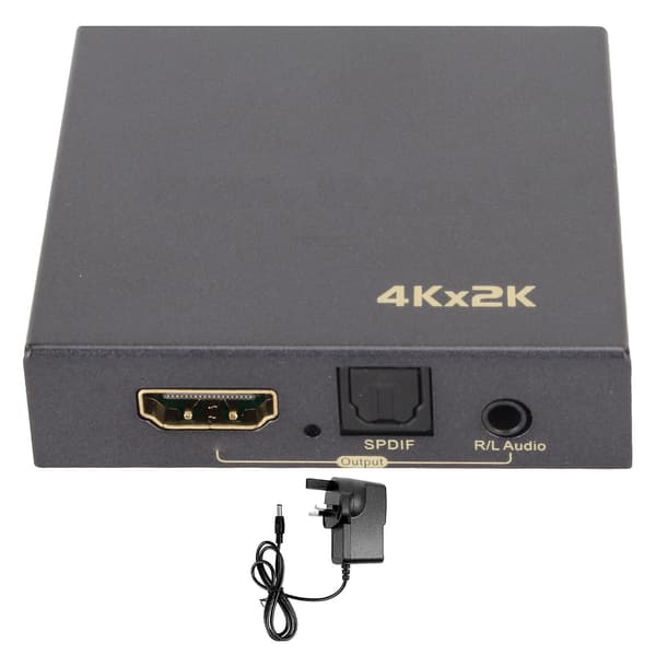 HD Multimedia Interface Extractor Version 1.4 4K 30Hz Fiber Optisk 5.1 3.5mm Output Lyd Extractor Konverter 100?240V UK Stik