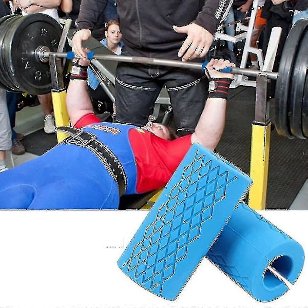 2 st Dumbbellgrepp Stånggrepp Tjockt Stångadapter Fet Grepp Vikt Stånggrepp Viktlyftningsstånggrepp-färgblå