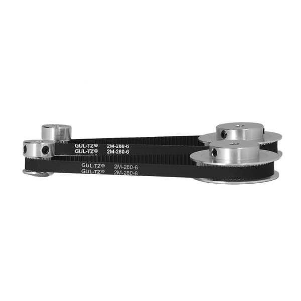 Timing Pulley Sæt 20 Tænder 60 Tænder Aluminium Synkront Hjul med 280mm Længde 6mm Bredde Timing Bælte til 3D Printer 5mm/0.2in Boring