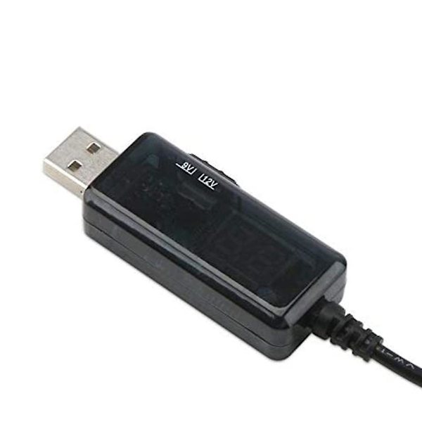 USB 5V til 9V 12V Step Up Volt Transformer Strømkontrollinje med LED-skjerm
