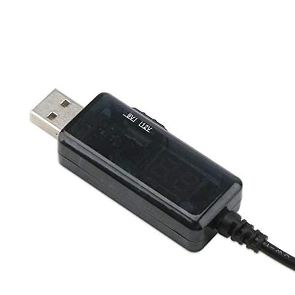 USB 5V till 9V 12V Spänningsomvandlare Strömregleringskabel med LED-display