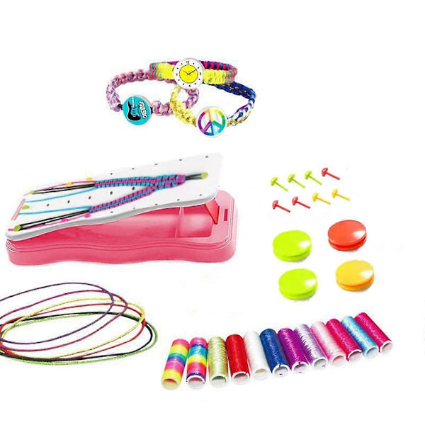 DIY Handrepflätningsset, Vänskapsarmband Repkit, Armbandsset Stretchigt Handrepsarmbandstillverkningsset Rosa