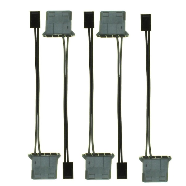 5pcs Ide To 3 Pin Fan Power Cable Molex D Plug Power To 3 Pin Connector Computer Pc Cooling Convert