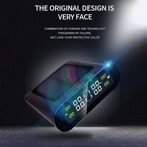 Bil TPMS Multifunktionel Realtids Overvågning Universal LCD Display Trådløs Dæktrykssensor til Bil