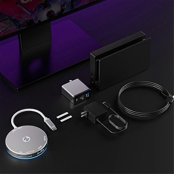 for Switch Video Capture Card Bærbar TV-dokk for PC Live Streaming Gaming Laptop Dokkingstasjon