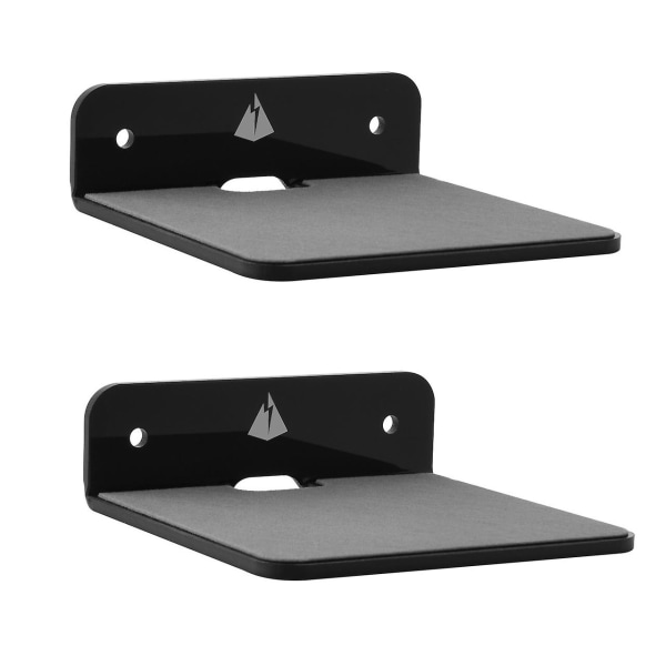 2pack vegghylle høyttalerstativ, akryl veggmontert skjermhylle for Bluetooth-høyttaler, webkamera, cel