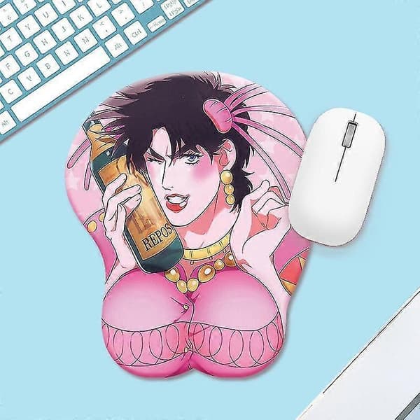 Joseph Joestar Rosa Anime 3D Musematte med Myk Håndleddsstøtte Gaming 3D Musematter 2-veis Hud (mp-joestar P)