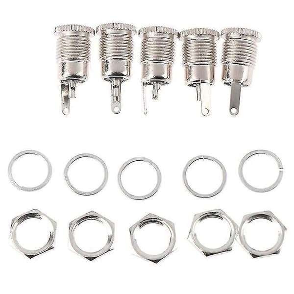 5 stk. DC099 5,5 *2,5 mm DC Strømkontakt Hunn Panelmontert Kobling SHYTMV