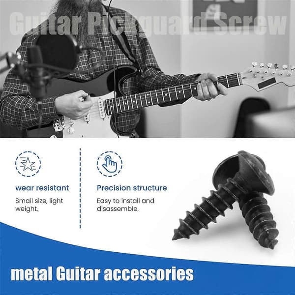 100 stk Sorte Guitar Pickguard Skruer Til Strat/Tele Elektrisk Guitar Bas