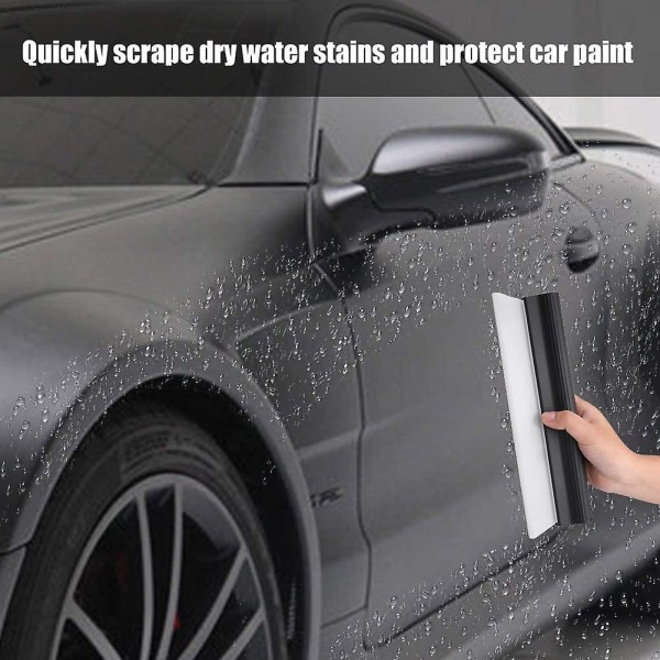 Auton veden kaavin, auton silikoni T-tanko vesiteräpyyhkijät pyyhkimen kaavin puhdistusaine (1 kpl, musta)