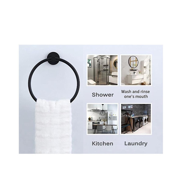 Håndkleholder for bad, håndklering i rustfritt stål 304, tung håndkleholder