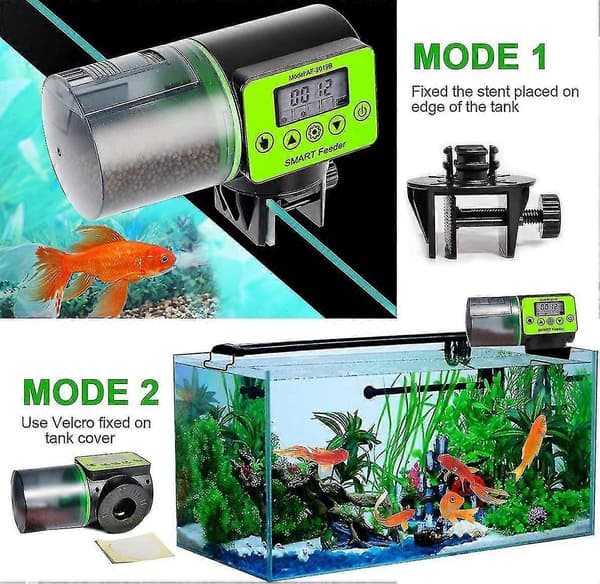 Automatisk fiskmatare med timer och LCD för akvarium