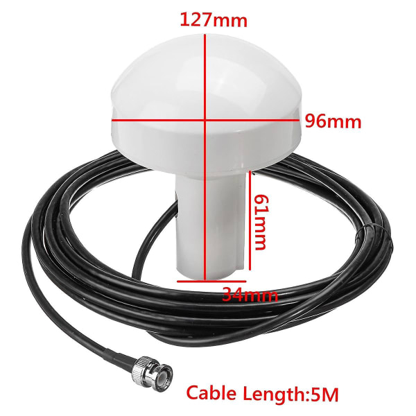 Skibs GPS Aktiv Marin Navigationsantenne Timing Antenne 1575+/-5 Mhz 5m BNC Han-stik