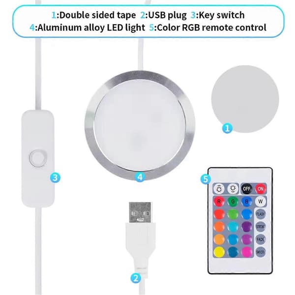 3D Print Model LED Lys LED Spotlight Multifarvet Justerbart LED Lys Kit DIY LED Spotlight Uden Lampeskærm