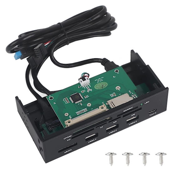 Multifunksjonell Intern Kortleser for PC - 5.25\" Dashboard Frontpanel