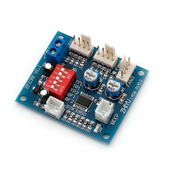 PWM 12V CPU PC Vifte Temperaturkontroll Hastighetskontroller Modul Høy-temp Alarm