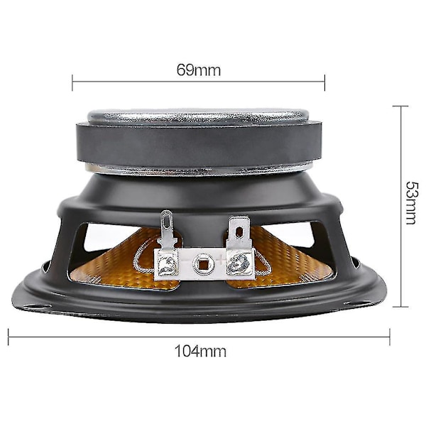 1 stk 4-tommers bærbar lydhøyttaler 4 ohm 15w basshøyttaler Diy profesjonell multimedia subwoofer høyttaler