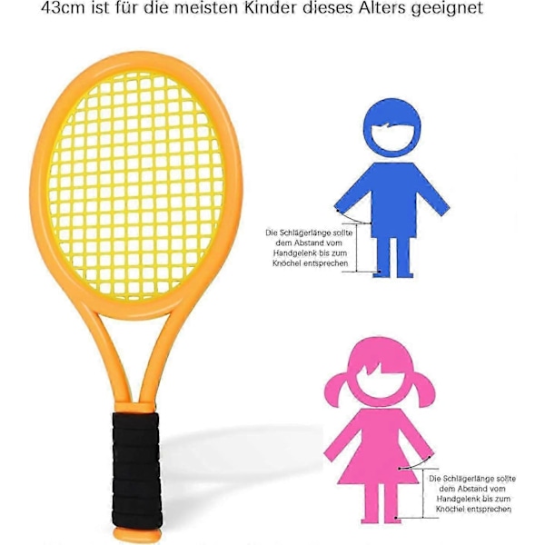 Tennisracket för Barn med Bärväska, 4 Mjuka Träningsbollar och 6 Badmintonracketar, Tennisracket Presentuppsättning för Barn för Utomhus- och Inomhussporter