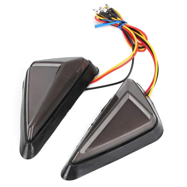 2 st Universal L-formade Triangulära LED-Blinkers Motorcykel Blinkljus Blå Gul