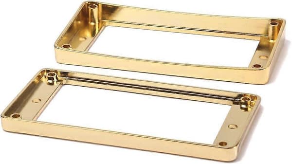 2 st Böjd Botten Humbucker Pickup Ring Set för Gitarrtillbehör, Guld