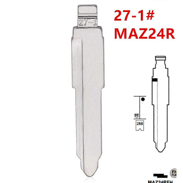 10 st 27-1# MAZ20R MAZ24R Metall Oslipad Blank Flip Fjärrnyckel Blad För Mazda för keydiy KD VVDI JMD