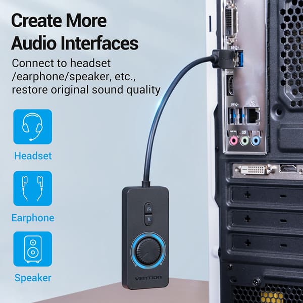 Ekstern Stereo Lydadapter Audio Adapter Ingen Drivere Nødvendige USB Lydkort Til Bærbare Computere Windows