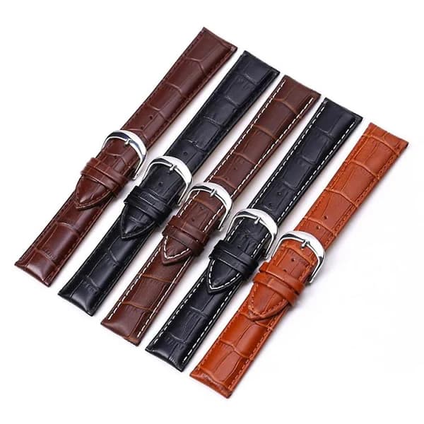 Krokodillemønstret mørkebrun læderrem DarkBrown 20 mm