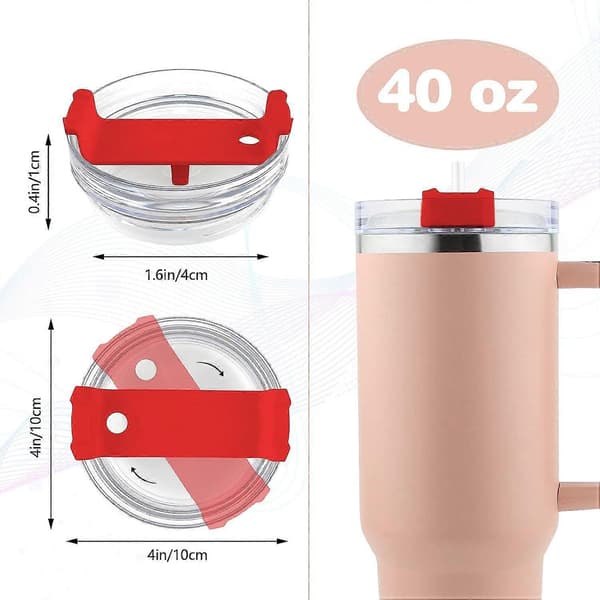 Mugglock som passar mugg 40 oz, ersättningslock stänksäkra lock spillfria mugglock red