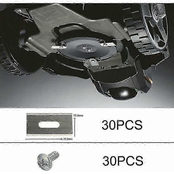 30-pack gräsblad för Husqvarna med dubbla vassa blad i rostfritt stål 36,5 18,5 0,65 mm