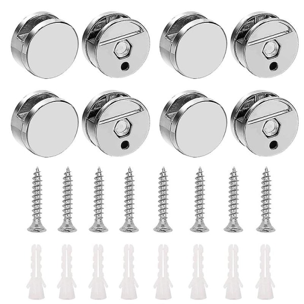 8 Pcs Mirror Clip Set Mirror Holder Clips Zinc Alloy Mirror Holders For Walls Fixed Fitting For 3-5