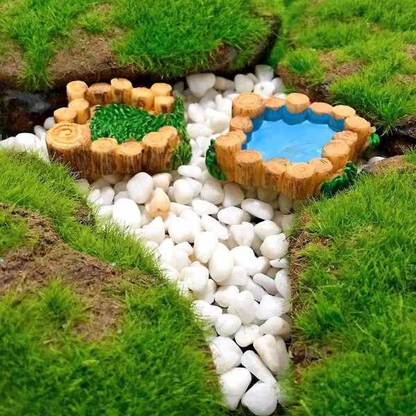 Miniatyr Pond Bridge Kit Figuriner Miniatyr hantverk Fairy Garden Gnome Moss Terrarium Present Diy Orna