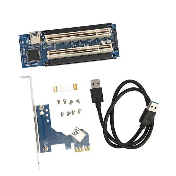 PCIE Express X1 til Dobbelt PCI Riser Kort 6Gbps Plug and Play Bred Anvendelighed PCIE Riser Kort med Blå LED til Windows PCIE til Dobbelt PCI ASM1083 Maste