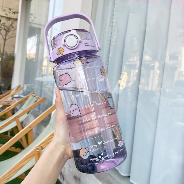 Large Water Bottle 2 Drinking Methods Pc Pp Material Clear Scale Portable Matte Large Water Jug With Straw For Fitnesspurple 1500ml