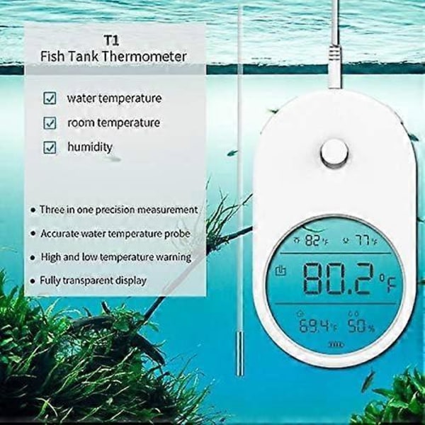 LCD Digitalt Akvarietermometer, Akvarium Vand Terrarium Temperatur (Fahrenheit)