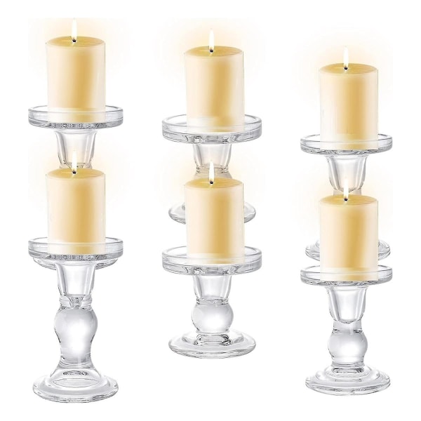 Lasiset kynttilänjalat, kirkas pylväs, kartiomainen kynttilänjalka, kristalli kynttilänjalka pöytään 3