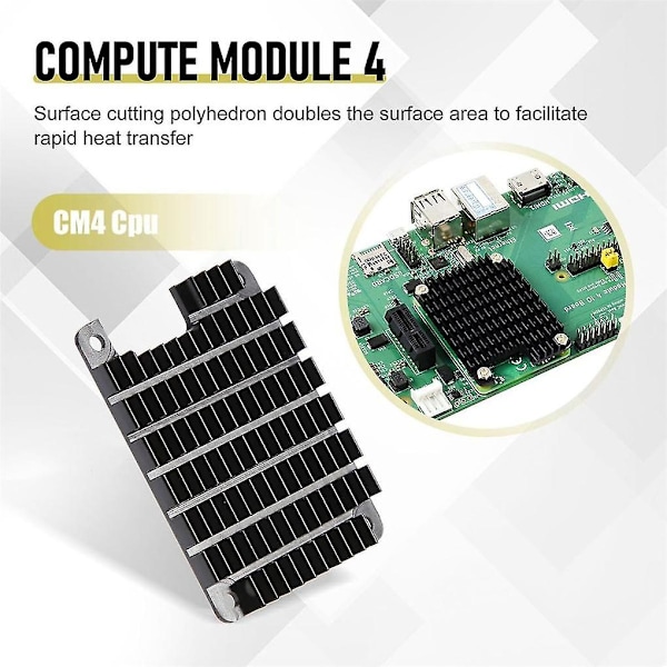 2 sæt køleplade aluminium radiator kølefinne til CM4 Compute Module 4 CPU køleplade med termisk