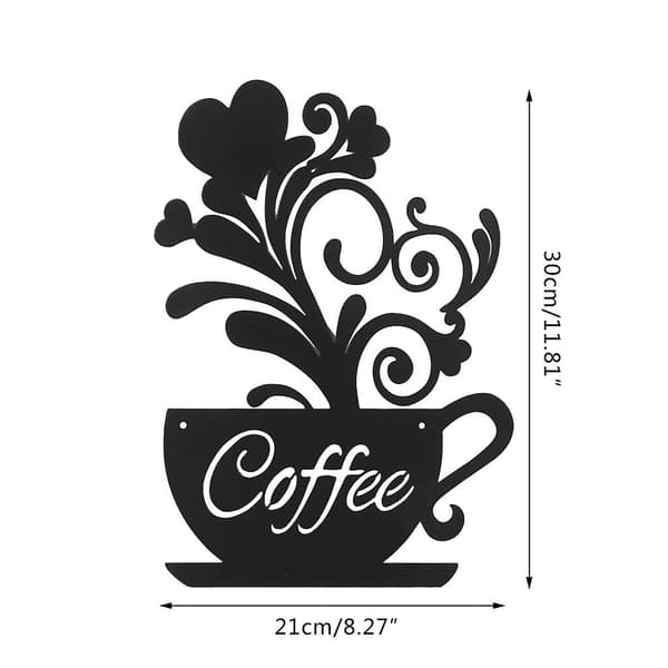 Metallkaffekoppskylt Väggkonst Dekorativ prydnad Modell