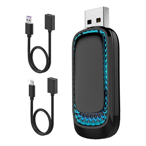 Trådløs CarPlay-adapter og Android Auto-adapter med stemningslys, CarPlay-adapter til
