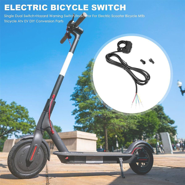 Enkelt dobbeltkontakt + hazard advarsel kontakt/indikator til elektrisk scooter cykel trehjulet cykel Atv EV DIY