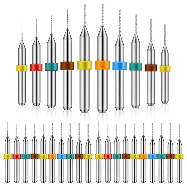 30 kpl 0,3-1,2 mm varsi Volframikarbidi -poranterät, Volframi Teräs PCB Print Set