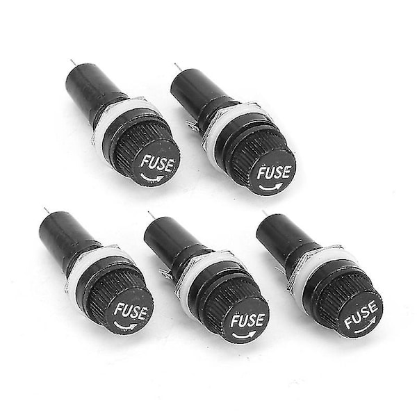 5pcs 6x30mm 10a Glass Fuse Holder Socket Insurance Tube Panel Mount Chassis Jikaix